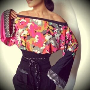 Unique one of a kind Floral Off-Shoulder Women's Top